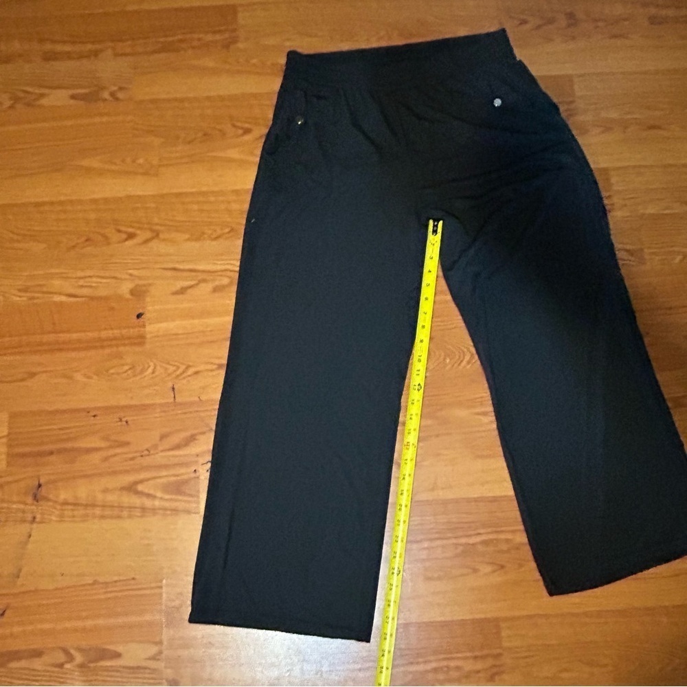 Maxe Collection Pants Black Plus Size 2X Elastic Waist Pockets Wide Leg Career - Picture 13 of 15